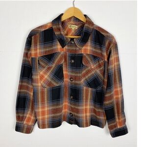 Democracy Flannel Shirt Jacket Plaid Button Front Size Small